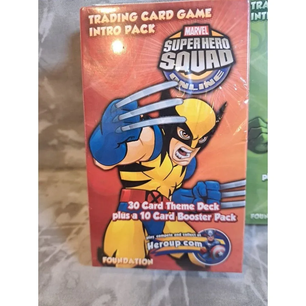 All 4-Marvel Super Hero Squad Cards Hulk, Iron Man, Spiderman, Wolverine‎